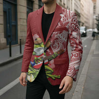 Puerto Rico Coqui Frog Blazer Tropical Flowers Polynesian Style LT05 - Polynesian Pride