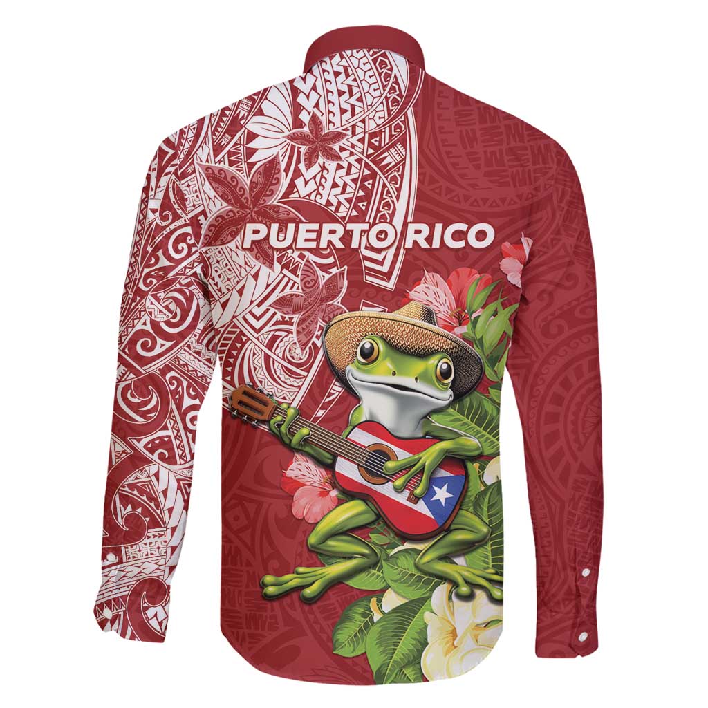 Puerto Rico Coqui Frog Family Matching Mermaid Dress and Hawaiian Shirt Tropical Flowers Polynesian Style LT05 - Polynesian Pride