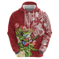 Puerto Rico Coqui Frog Hoodie Tropical Flowers Polynesian Style LT05 - Polynesian Pride