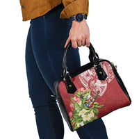 Puerto Rico Coqui Frog Shoulder Handbag Tropical Flowers Polynesian Style - Polynesian Pride