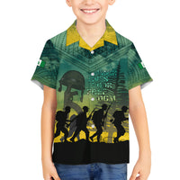 Norfolk Island ANZAC Day Family Matching Puletasi and Hawaiian Shirt Lest We Forget LT05 Son's Shirt Dark Cyan - Polynesian Pride