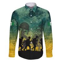 Norfolk Island ANZAC Day Family Matching Short Sleeve Bodycon Dress and Hawaiian Shirt Lest We Forget LT05 Dad's Shirt - Long Sleeve Dark Cyan - Polynesian Pride