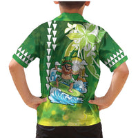 Hawaii Saint Patrick's Day Family Matching Mermaid Dress and Hawaiian Shirt Funny Surfing Leprechaun LT05 - Polynesian Pride