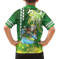Hawaii Saint Patrick's Day Family Matching Puletasi and Hawaiian Shirt Funny Surfing Leprechaun LT05 - Polynesian Pride