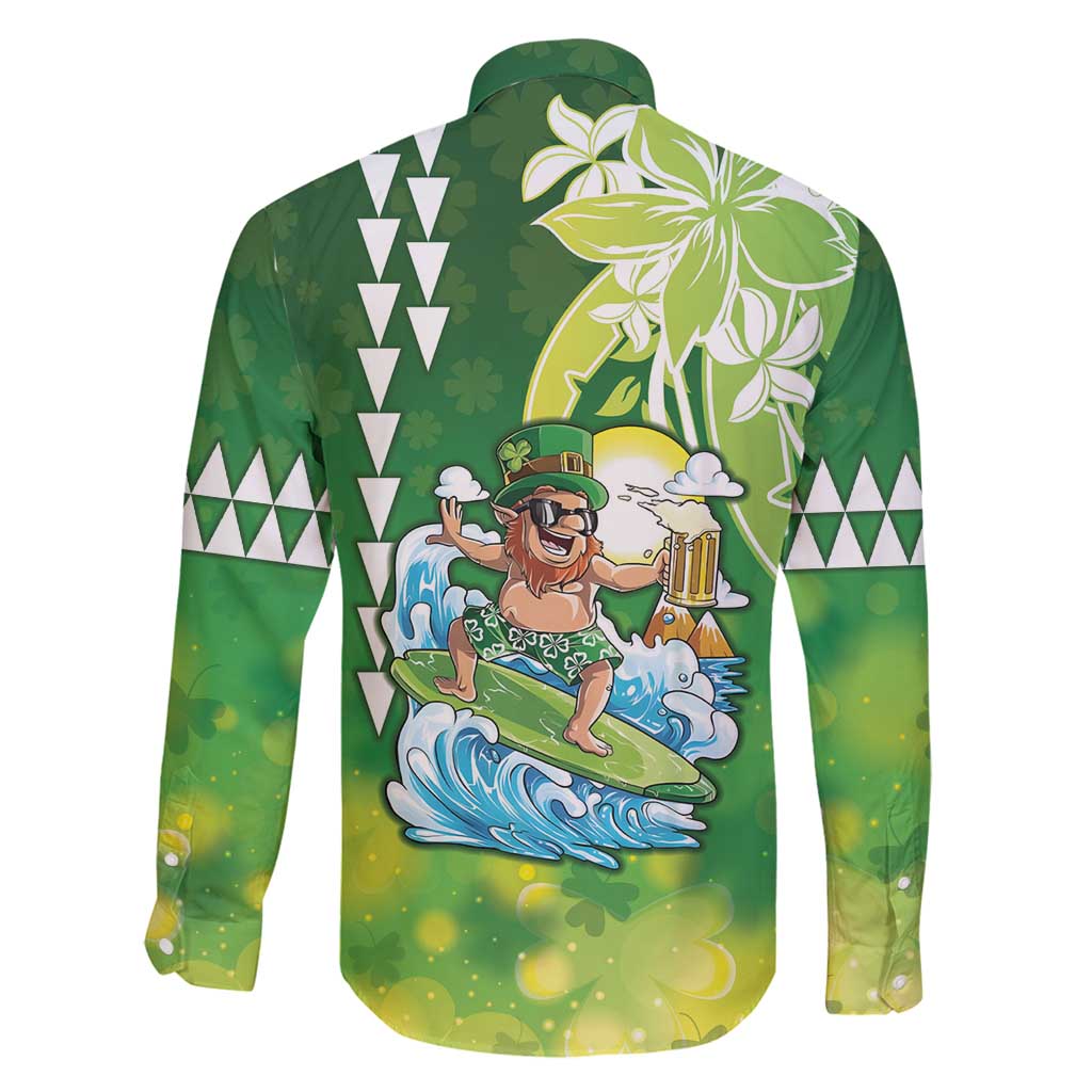 Hawaii Saint Patrick's Day Family Matching Puletasi and Hawaiian Shirt Funny Surfing Leprechaun LT05 - Polynesian Pride