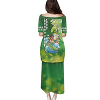 Hawaii Saint Patrick's Day Family Matching Puletasi and Hawaiian Shirt Funny Surfing Leprechaun LT05 - Polynesian Pride