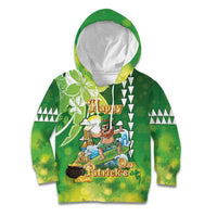 Hawaii Saint Patrick's Day Kid Hoodie Funny Surfing Leprechaun LT05 Hoodie Green - Polynesian Pride