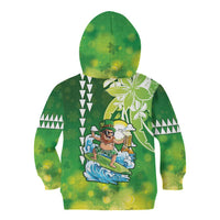 Hawaii Saint Patrick's Day Kid Hoodie Funny Surfing Leprechaun LT05 - Polynesian Pride