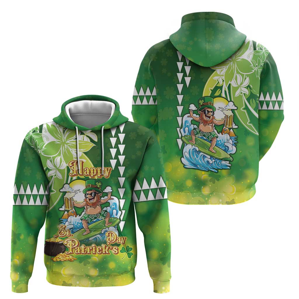 Hawaii Saint Patrick's Day Zip Hoodie Funny Surfing Leprechaun LT05 - Polynesian Pride