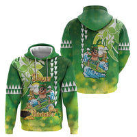 Hawaii Saint Patrick's Day Zip Hoodie Funny Surfing Leprechaun LT05 - Polynesian Pride