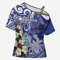 Personalised Hafa Adai Guam Cross Shoulder Shirt Latte Stone With Coconut Crab