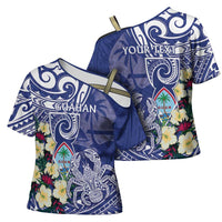 Personalised Hafa Adai Guam Cross Shoulder Shirt Latte Stone With Coconut Crab