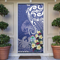 Personalised Hafa Adai Guam Door Cover Latte Stone With Coconut Crab LT05 Blue - Polynesian Pride