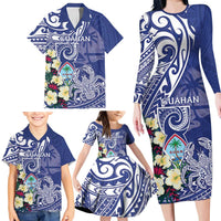Personalised Hafa Adai Guam Family Matching Long Sleeve Bodycon Dress and Hawaiian Shirt Latte Stone With Coconut Crab LT05 - Polynesian Pride