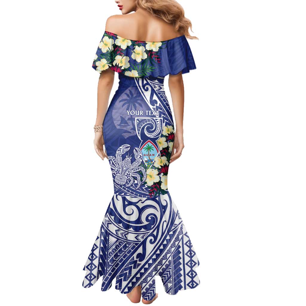 Personalised Hafa Adai Guam Family Matching Mermaid Dress and Hawaiian Shirt Latte Stone With Coconut Crab LT05 - Polynesian Pride