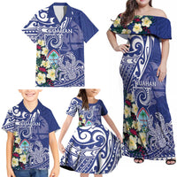 Personalised Hafa Adai Guam Family Matching Off Shoulder Maxi Dress and Hawaiian Shirt Latte Stone With Coconut Crab LT05 - Polynesian Pride