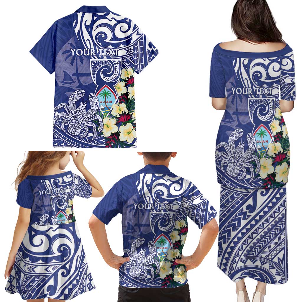 Personalised Hafa Adai Guam Family Matching Puletasi and Hawaiian Shirt Latte Stone With Coconut Crab LT05 - Polynesian Pride