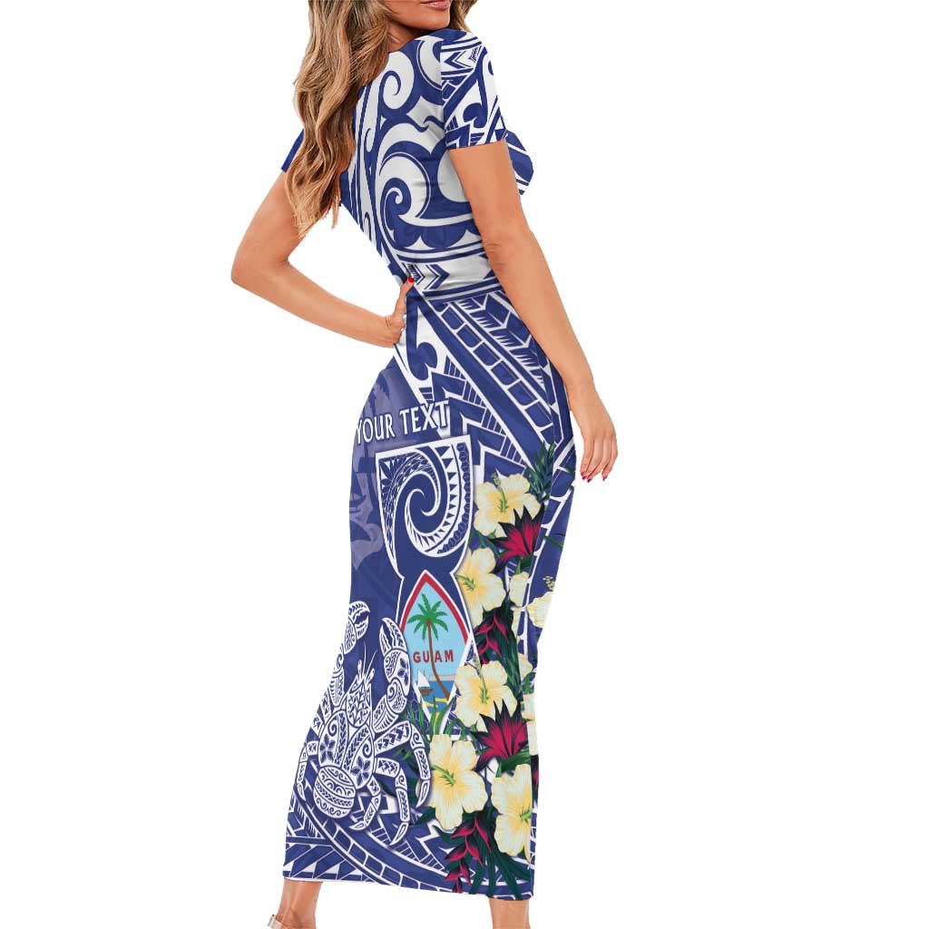 Personalised Hafa Adai Guam Family Matching Short Sleeve Bodycon Dress and Hawaiian Shirt Latte Stone With Coconut Crab LT05 - Polynesian Pride