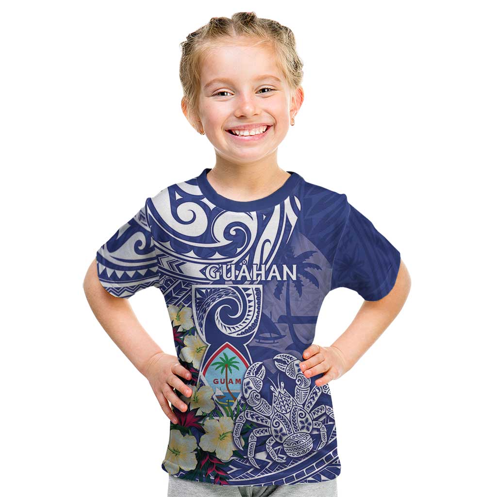 Personalised Hafa Adai Guam Kid T Shirt Latte Stone With Coconut Crab