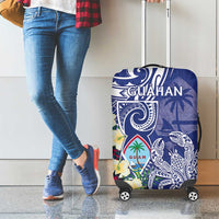 Hafa Adai Guam Luggage Cover Latte Stone With Coconut Crab