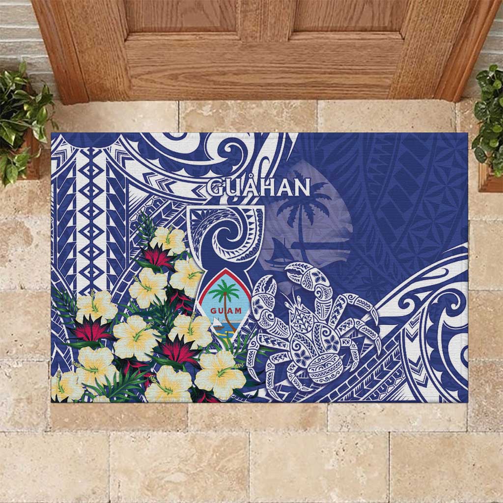 Hafa Adai Guam Rubber Doormat Latte Stone With Coconut Crab