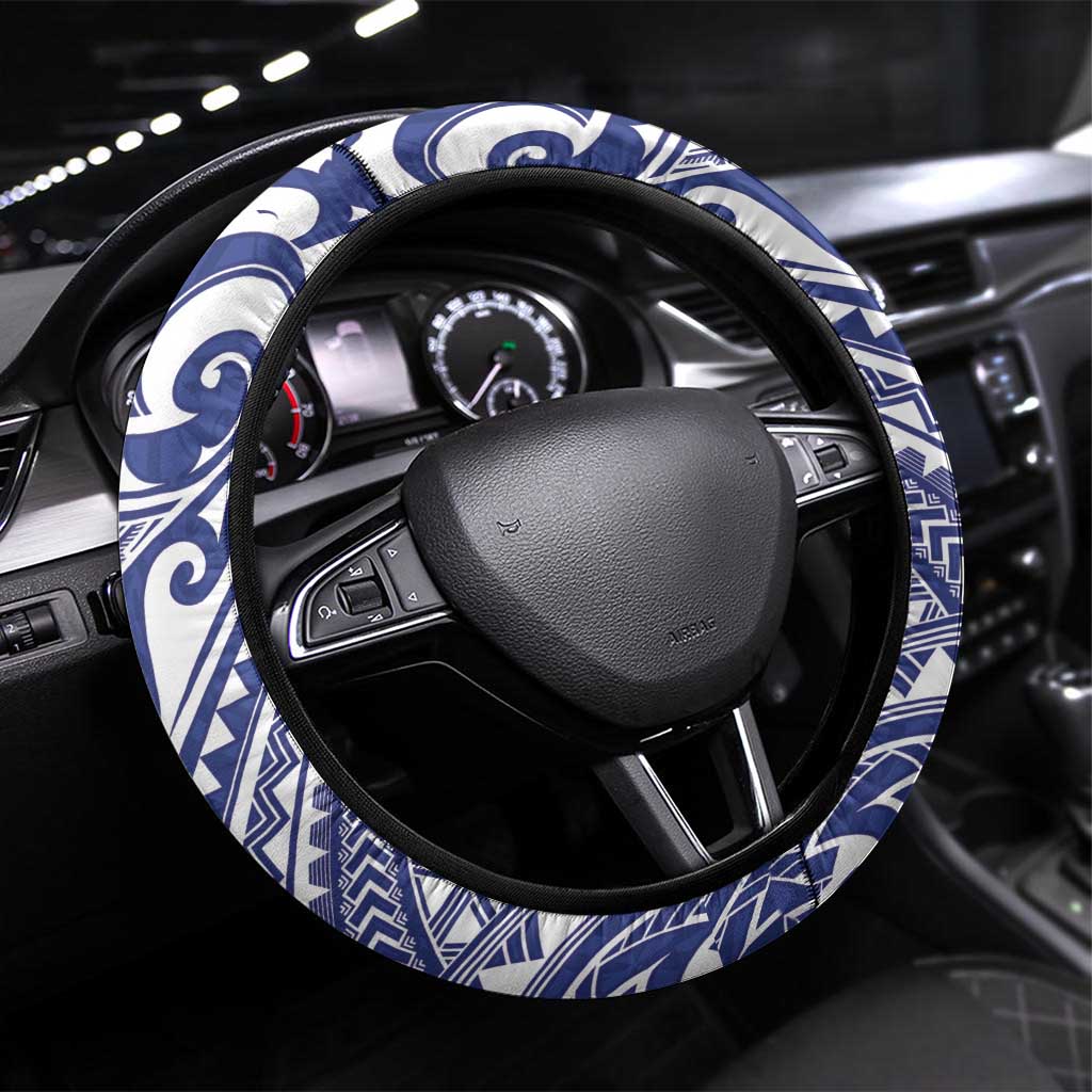 Hafa Adai Guam Steering Wheel Cover Latte Stone With Coconut Crab LT05 Universal Fit Blue - Polynesian Pride