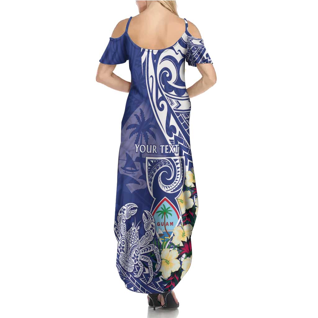 Personalised Hafa Adai Guam Summer Maxi Dress Latte Stone With Coconut Crab