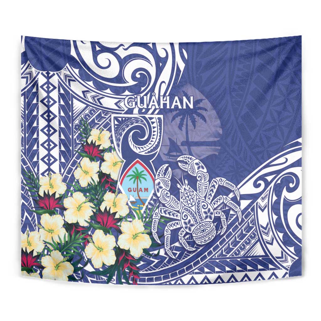 Hafa Adai Guam Tapestry Latte Stone With Coconut Crab