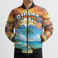 Guam Bomber Puffer Jacket Eternal Summer Sunset Beach