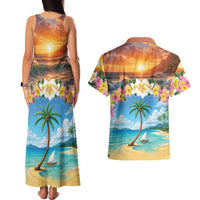 Guam Couples Matching Tank Maxi Dress and Hawaiian Shirt Eternal Summer Sunset Beach LT05 - Polynesian Pride