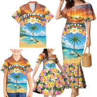 Guam Family Matching Mermaid Dress and Hawaiian Shirt Eternal Summer Sunset Beach LT05 - Polynesian Pride