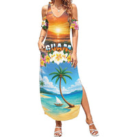 Guam Family Matching Summer Maxi Dress and Hawaiian Shirt Eternal Summer Sunset Beach LT05 Mom's Dress Colorful - Polynesian Pride