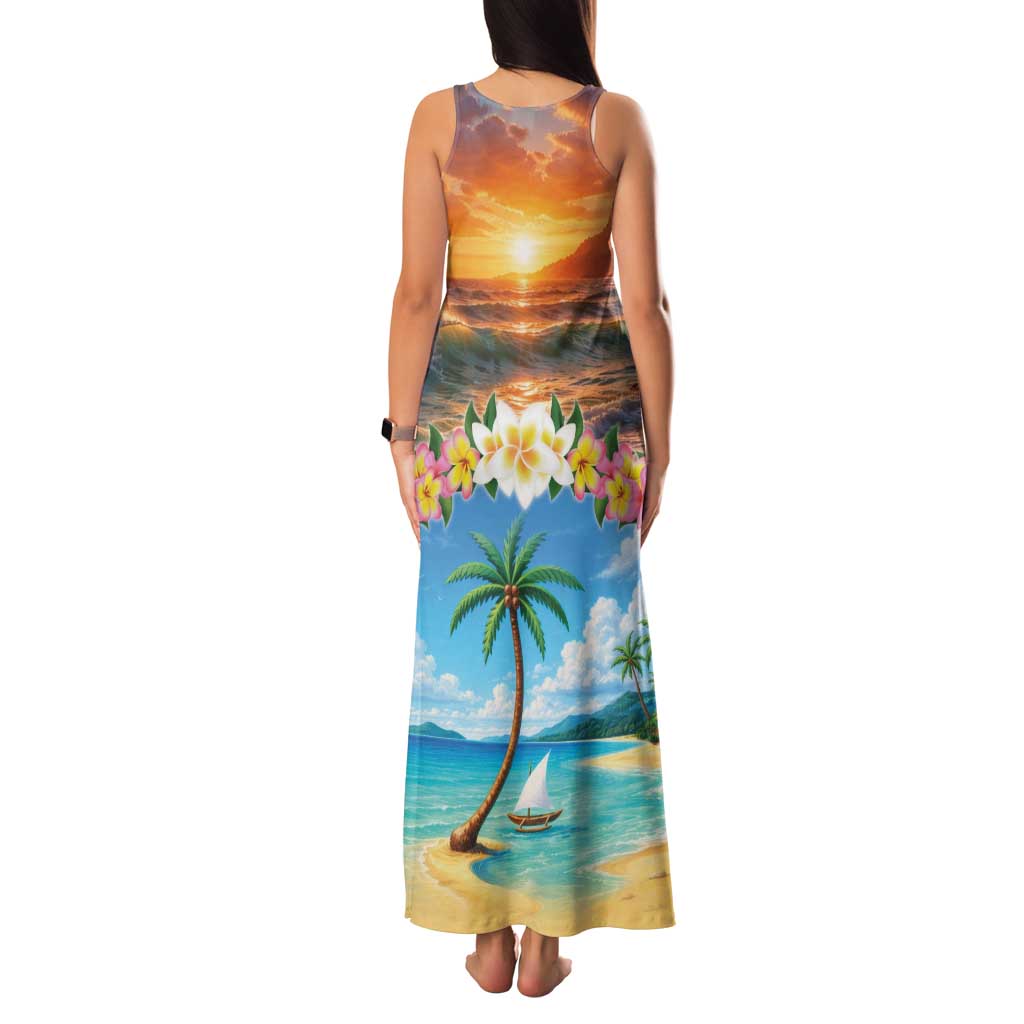 Guam Family Matching Tank Maxi Dress and Hawaiian Shirt Eternal Summer Sunset Beach LT05 - Polynesian Pride