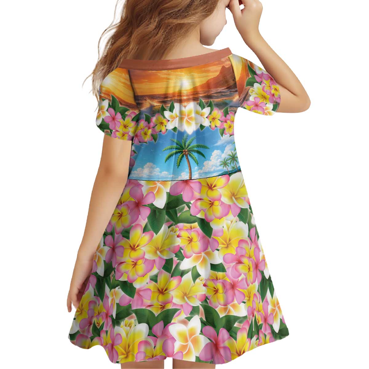 Guam Kid Short Sleeve Dress Eternal Summer Sunset Beach