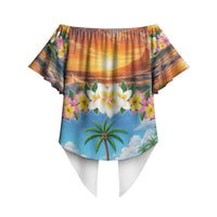 Guam Off Shoulder Wrap Waist Top Eternal Summer Sunset Beach LT05 - Polynesian Pride