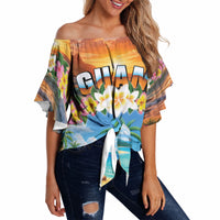 Guam Off Shoulder Wrap Waist Top Eternal Summer Sunset Beach LT05 - Polynesian Pride