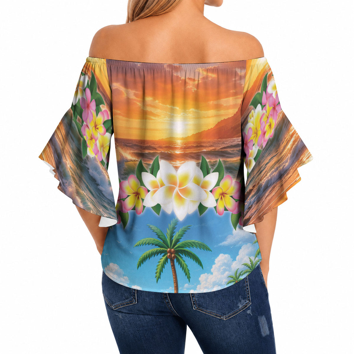 Guam Off Shoulder Wrap Waist Top Eternal Summer Sunset Beach LT05 - Polynesian Pride