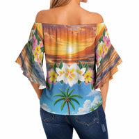 Guam Off Shoulder Wrap Waist Top Eternal Summer Sunset Beach LT05 - Polynesian Pride