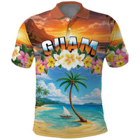 Guam Polo Shirt Eternal Summer Sunset Beach
