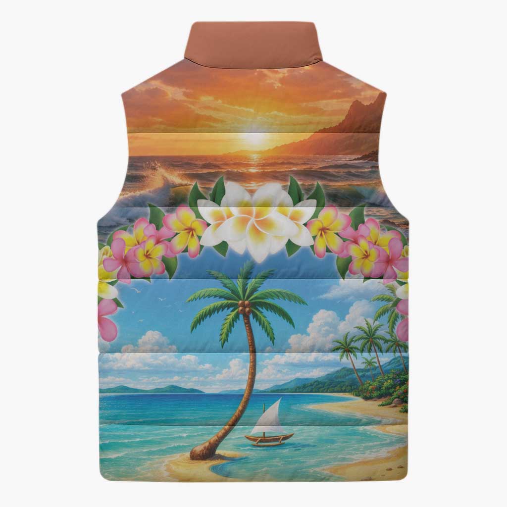 Guam Sleeveless Puffer Jacket Eternal Summer Sunset Beach