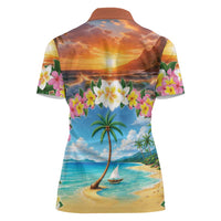 Guam Women Polo Shirt Eternal Summer Sunset Beach LT05 - Polynesian Pride