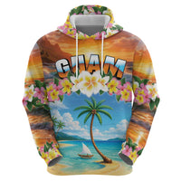 Guam Zip Hoodie Eternal Summer Sunset Beach