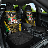 South Sea Islanders And Fiji Car Seat Cover Kanakas Fijian Tapa Pattern LT05 One Size Black - Polynesian Pride