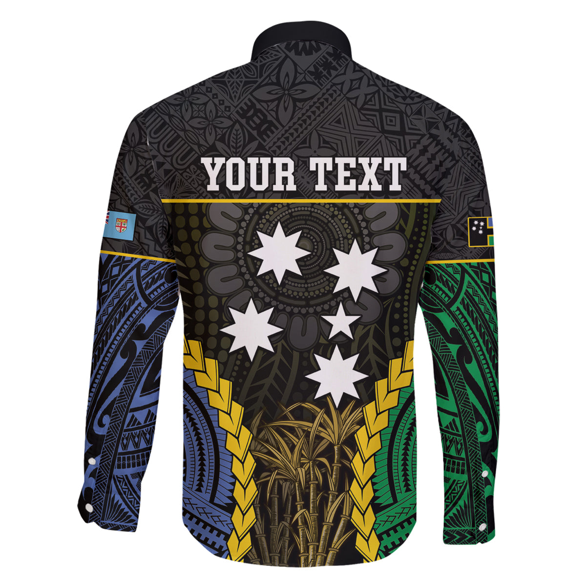 Personalised South Sea Islanders And Fiji Family Matching Off The Shoulder Long Sleeve Dress and Hawaiian Shirt Kanakas Fijian Tapa Pattern LT05 - Polynesian Pride