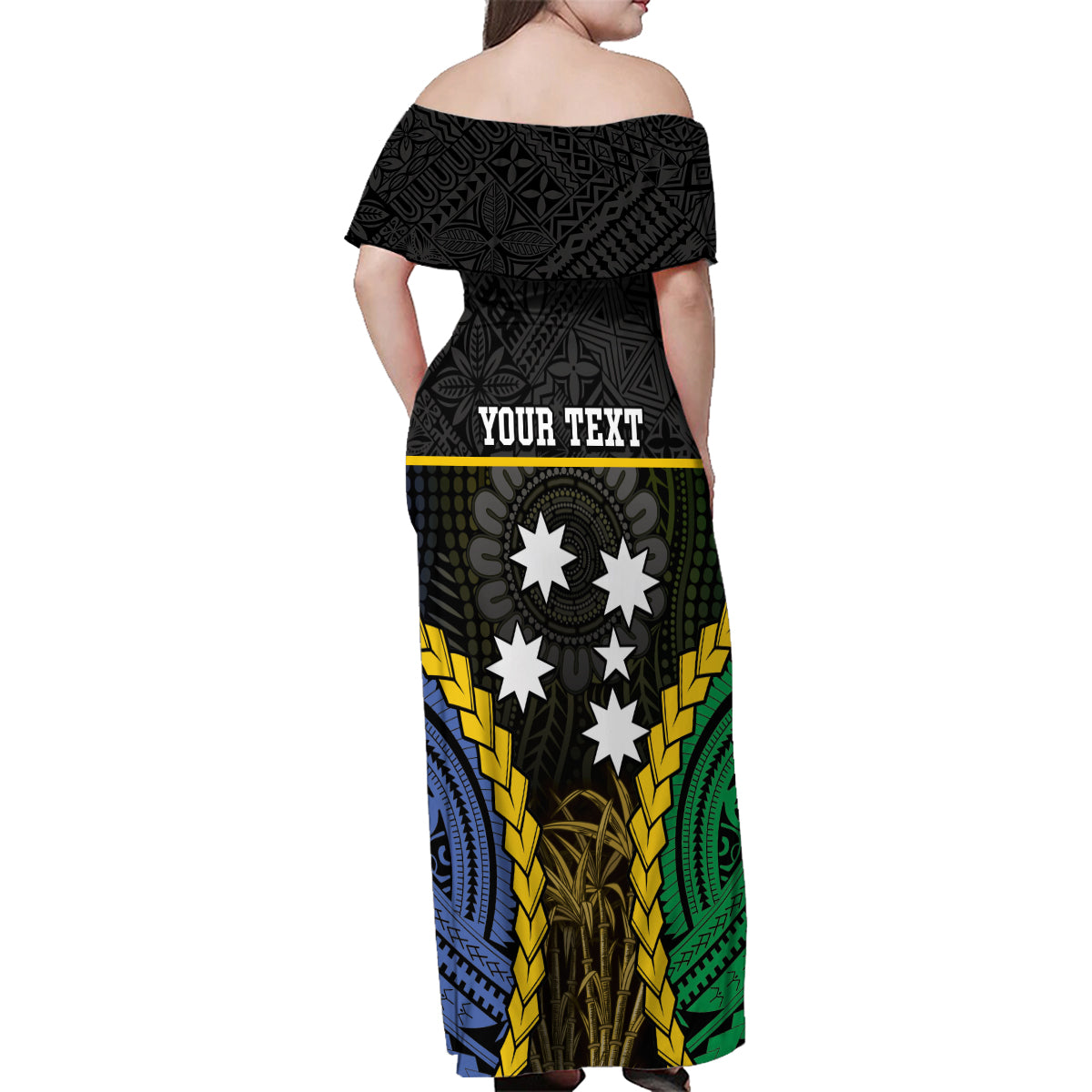 Personalised South Sea Islanders And Fiji Family Matching Off Shoulder Maxi Dress and Hawaiian Shirt Kanakas Fijian Tapa Pattern LT05 - Polynesian Pride