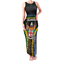 Personalised South Sea Islanders And Fiji Family Matching Tank Maxi Dress and Hawaiian Shirt Kanakas Fijian Tapa Pattern LT05 Mom's Dress Black - Polynesian Pride