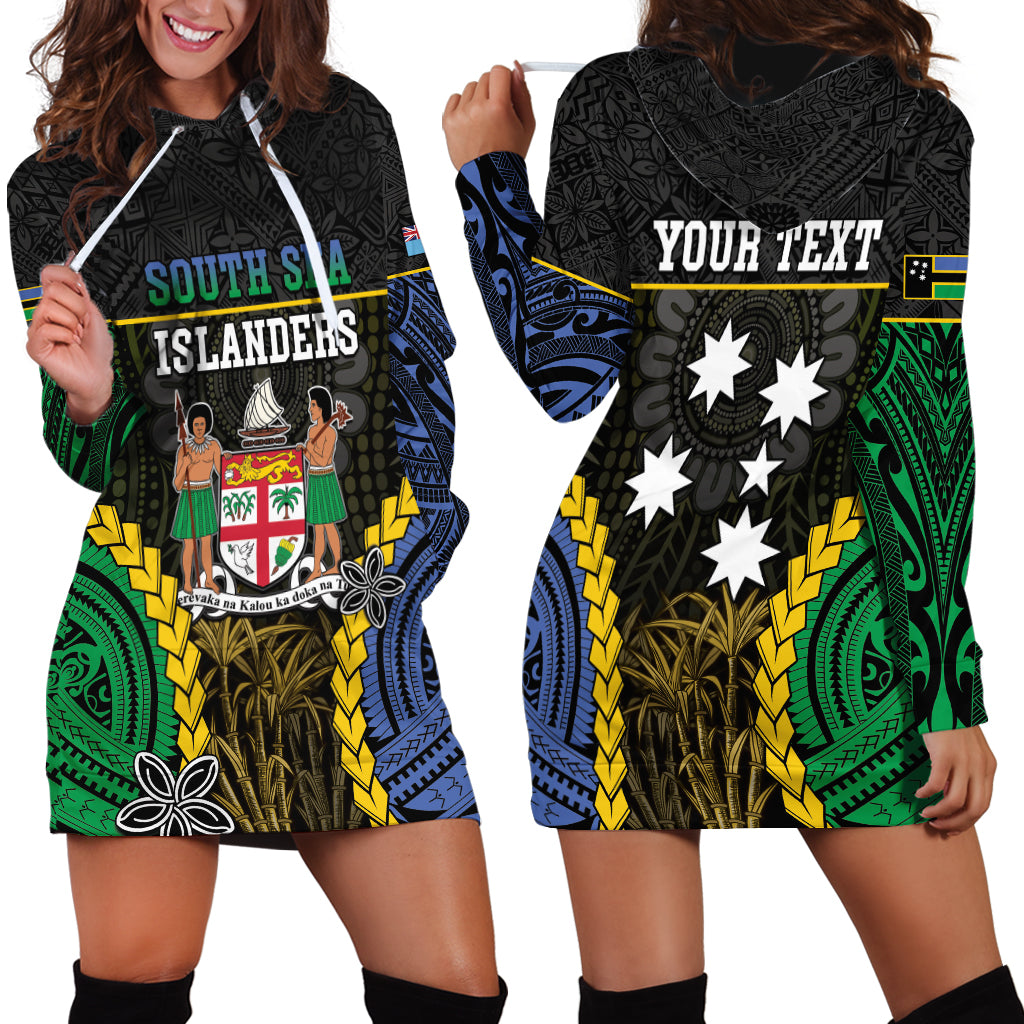 Personalised South Sea Islanders And Fiji Hoodie Dress Kanakas Fijian Tapa Pattern LT05 - Polynesian Pride