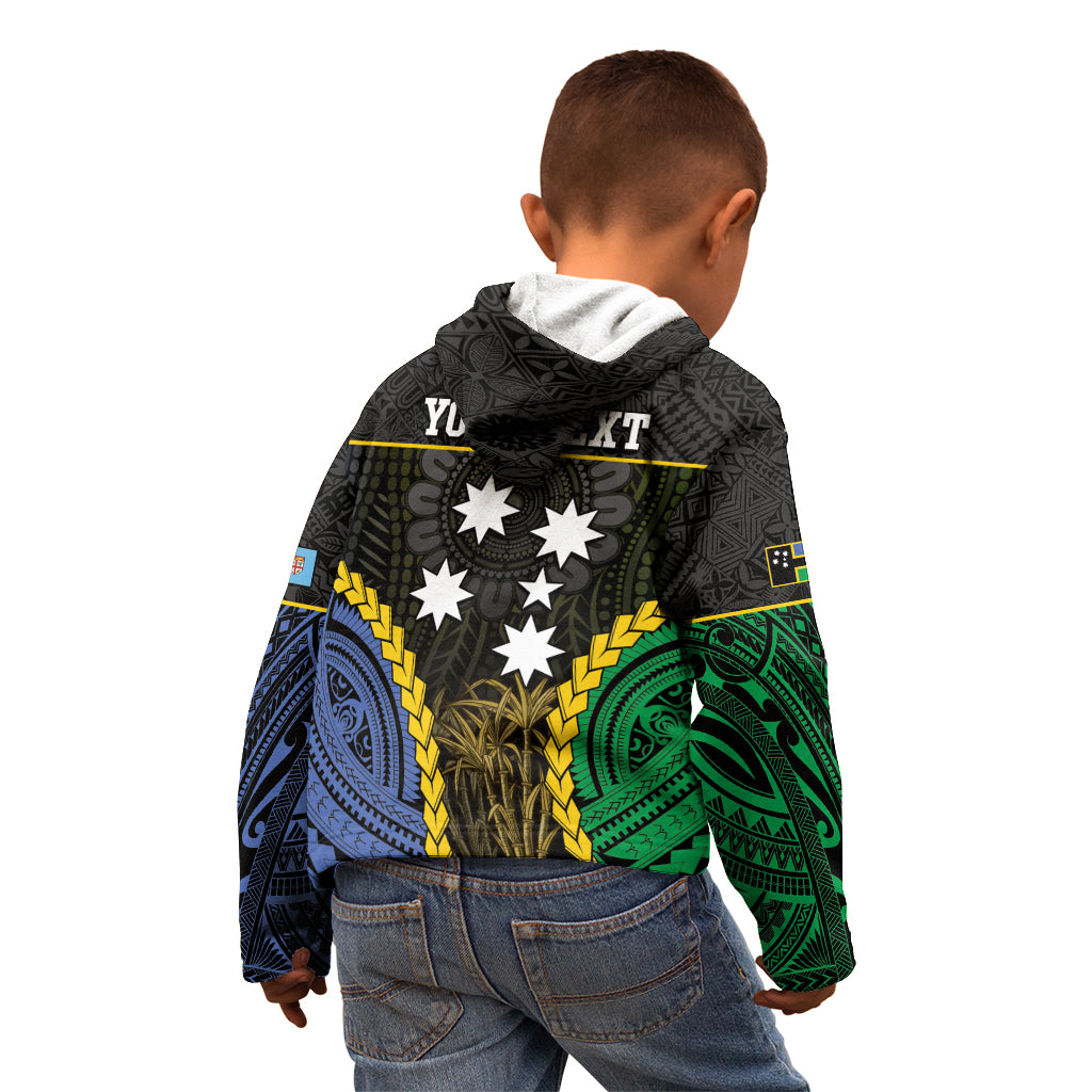 Personalised South Sea Islanders And Fiji Kid Hoodie Kanakas Fijian Tapa Pattern LT05 - Polynesian Pride