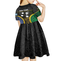Personalised South Sea Islanders And Fiji Kid Short Sleeve Dress Kanakas Fijian Tapa Pattern LT05 - Polynesian Pride