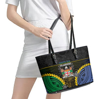 South Sea Islanders And Fiji Leather Tote Bag Kanakas Fijian Tapa Pattern LT05 - Polynesian Pride